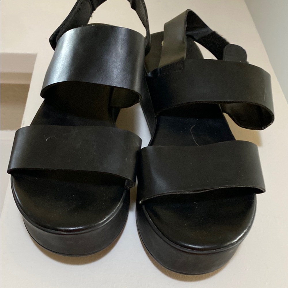 Big Buddha Black Slide Sandals with Wide Strap